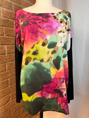 Chico’s Watercolor dolman sleeve top- size 2 = US large/12